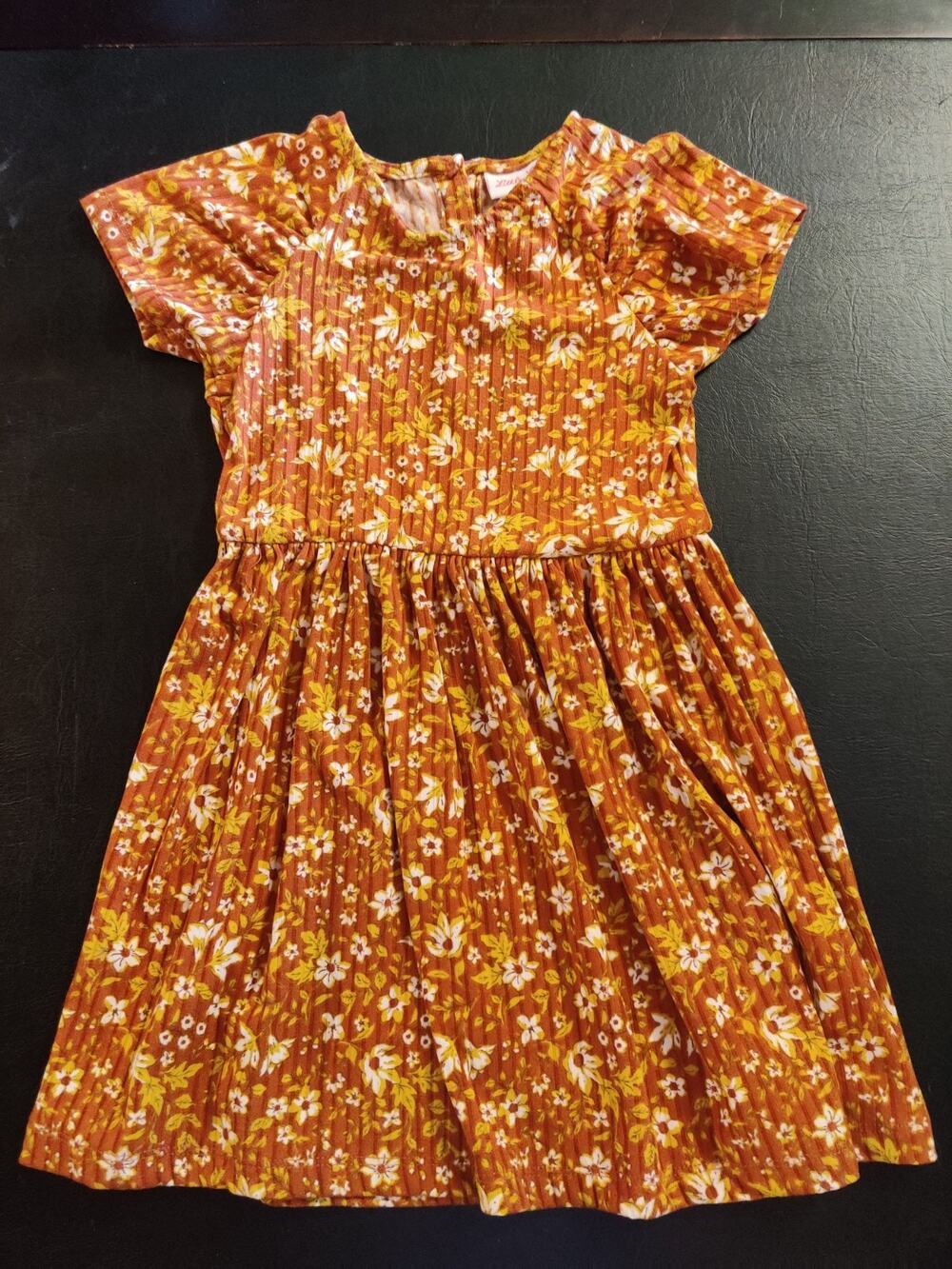 Little Lass Dress Girl's Size 5 Floral Short Sleeve A-Line Dress Sundress Fall
